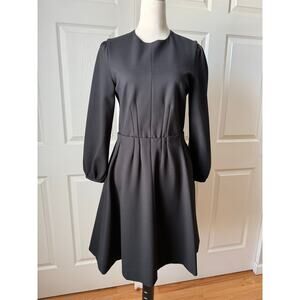 Rochas Paris Structured Black Fit & Flare Dress Made in Italy IT 44 | Designer